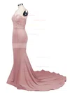 Trumpet/Mermaid Sweetheart Jersey Court Train Appliques Lace Prom Dresses #Favs020103733