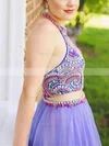 A-line Halter Tulle Short/Mini Homecoming Dresses With Beading #Favs020110531