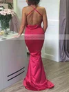Sheath/Column Cowl Neck Silk-like Satin Sweep Train Prom Dresses #Favs020105542