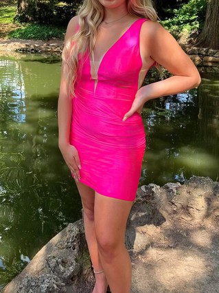 Sheath/Column V-neck Jersey Short/Mini Homecoming Dresses #Favs020110351 Sheath/Column V-neck Jersey Short/Mini Homecoming Dresses #Favs020110351