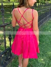 A-line Scoop Neck Silk-like Satin Short/Mini Homecoming Dresses #Favs020110352