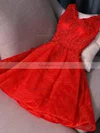 A-line V-neck Lace Short/Mini Homecoming Dresses With Beading #Favs020110452
