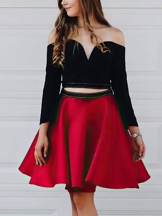 A-line Off-the-shoulder Stretch Crepe Short/Mini Homecoming Dresses #Favs020110466 A-line Off-the-shoulder Stretch Crepe Short/Mini Homecoming Dresses #Favs020110466