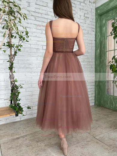 A-line Sweetheart Tulle Ankle-length Homecoming Dresses With Sashes / Ribbons #Favs020110510