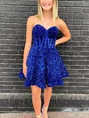 A-line Strapless Sequined Short/Mini Homecoming Dresses #Favs020109851
