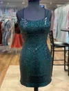 Sheath/Column Scoop Neck Sequined Short/Mini Homecoming Dresses #Favs020109852