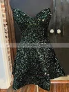 A-line Strapless Sequined Short/Mini Homecoming Dresses #Favs020109854