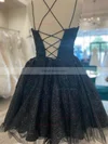 A-line Scoop Neck Glitter Short/Mini Homecoming Dresses #Favs020109869