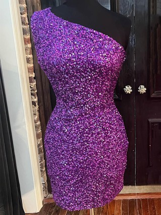 Sheath/Column One Shoulder Sequined Short/Mini Homecoming Dresses #Favs020109897 Sheath/Column One Shoulder Sequined Short/Mini Homecoming Dresses #Favs020109897
