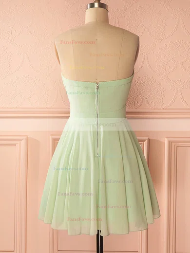 A-line Sweetheart Chiffon Short/Mini Homecoming Dresses With Ruffles #Favs020109919