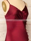 Sheath/Column V-neck Silk-like Satin Ankle-length Homecoming Dresses With Buttons #Favs020109920