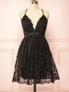 A-line V-neck Lace Short/Mini Homecoming Dresses With Sashes / Ribbons #Favs020109922