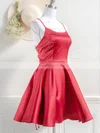 A-line Scoop Neck Satin Short/Mini Homecoming Dresses #Favs020109937
