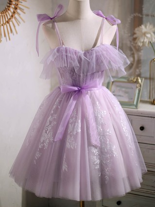 A-line Sweetheart Tulle Short/Mini Homecoming Dresses With Lace #Favs020109939 A-line Sweetheart Tulle Short/Mini Homecoming Dresses With Lace #Favs020109939