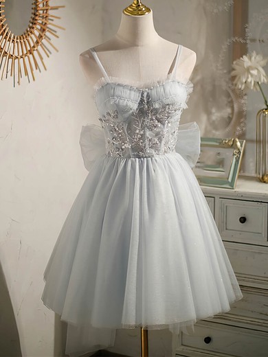 A-line Sweetheart Tulle Short/Mini Homecoming Dresses With Pearl Detailing #Favs020109941