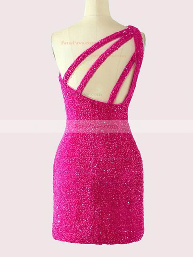 Sheath/Column One Shoulder Sequined Short/Mini Homecoming Dresses #Favs020109970