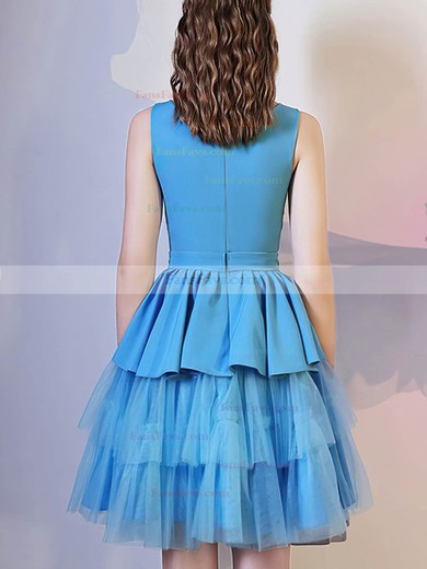 A-line Scoop Neck Tulle Short/Mini Homecoming Dresses With Ruffles #Favs020110006