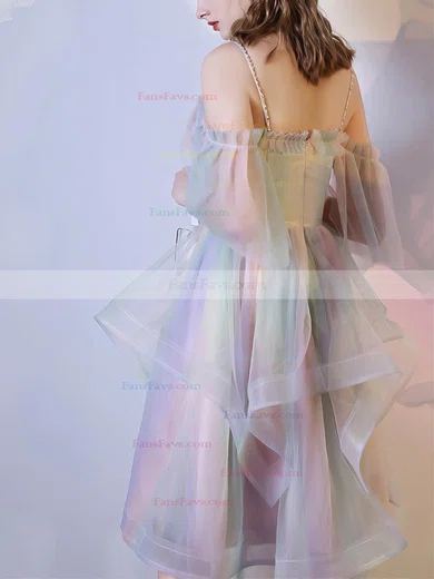 A-line Off-the-shoulder Tulle Knee-length Homecoming Dresses With Crystal Detailing #Favs020110010