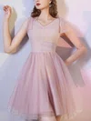 A-line V-neck Lace Short/Mini Homecoming Dresses #Favs020110011