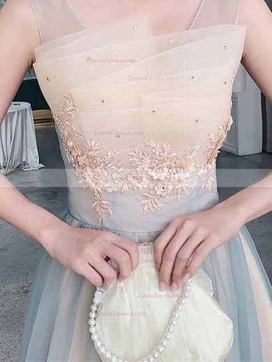 A-line Square Neckline Tulle Short/Mini Homecoming Dresses With Lace #Favs020110015