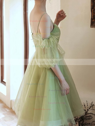 A-line Off-the-shoulder Tulle Short/Mini Homecoming Dresses With Sashes / Ribbons #Favs020110021