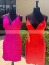 A-line V-neck Silk-like Satin Short/Mini Homecoming Dresses #Favs020110046