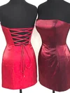 Sheath/Column Strapless Silk-like Satin Short/Mini Homecoming Dresses #Favs020110050