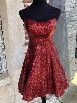 A-line Scoop Neck Sequined Short/Mini Homecoming Dresses #Favs020110053 A-line Scoop Neck Sequined Short/Mini Homecoming Dresses #Favs020110053