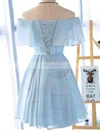 A-line Off-the-shoulder Chiffon Short/Mini Homecoming Dresses With Cascading Ruffles #Favs020110055