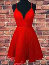 A-line V-neck Chiffon Short/Mini Homecoming Dresses #Favs020110057