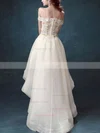 A-line Off-the-shoulder Lace Tulle Asymmetrical Homecoming Dresses With Appliques Lace #Favs020110065