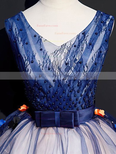 A-line V-neck Organza Short/Mini Homecoming Dresses With Lace #Favs020110072