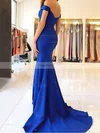 Trumpet/Mermaid Off-the-shoulder Stretch Crepe Sweep Train Sashes / Ribbons Prom Dresses #Favs020105727