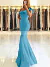 Trumpet/Mermaid One Shoulder Stretch Crepe Floor-length Ruffles Prom Dresses #Favs020105742