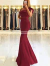 Trumpet/Mermaid One Shoulder Stretch Crepe Floor-length Ruffles Prom Dresses #Favs020105742