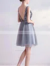 A-line V-neck Tulle Short/Mini Homecoming Dresses With Beading #Favs020110107