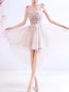 A-line Sweetheart Lace Tulle Asymmetrical Homecoming Dresses With Flower(s) #Favs020110109