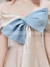 A-line Off-the-shoulder Silk-like Satin Tea-length Homecoming Dresses With Bow #Favs020110114