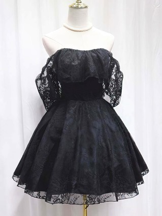 A-line Off-the-shoulder Lace Tulle Knee-length Homecoming Dresses #Favs020110131 A-line Off-the-shoulder Lace Tulle Knee-length Homecoming Dresses #Favs020110131