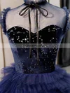 A-line High Neck Tulle Short/Mini Homecoming Dresses With Beading #Favs020110152