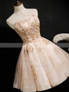 A-line Strapless Tulle Short/Mini Homecoming Dresses With Beading #Favs020110165