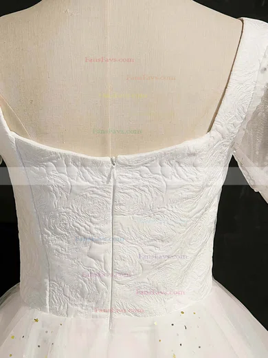 A-line Square Neckline Tulle Short/Mini Homecoming Dresses With Sequins #Favs020110167