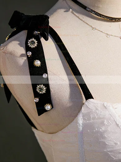 A-line Square Neckline Lace Tulle Short/Mini Homecoming Dresses With Beading #Favs020110170