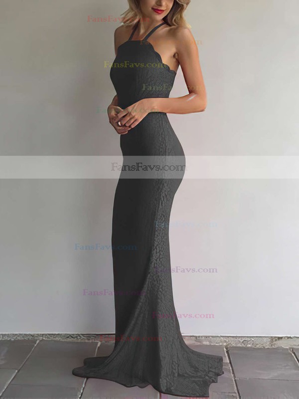 Sheath/Column Halter Lace Sweep Train Prom Dresses #Favs020105793