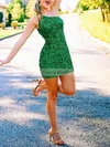 Sheath/Column One Shoulder Sequined Short/Mini Homecoming Dresses #Favs020110294