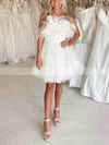 A-line Strapless Sequined Short/Mini Homecoming Dresses With Feathers / Fur #Favs020110303