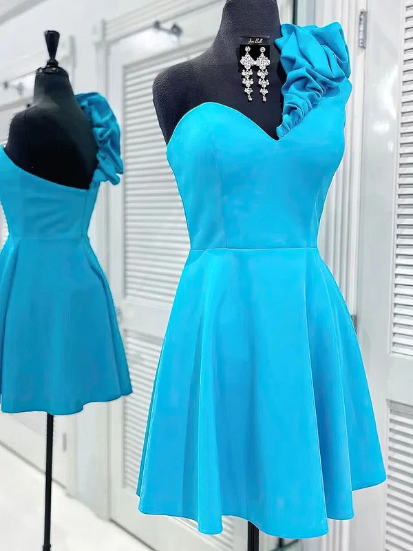 A-line One Shoulder Chiffon Short/Mini Homecoming Dresses #Favs020110307