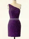 Sheath/Column One Shoulder Sequined Short/Mini Homecoming Dresses #Favs020110326