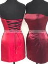 Sheath/Column Strapless Silk-like Satin Short/Mini Homecoming Dresses #Favs020110187