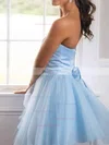 A-line Strapless Satin Tulle Short/Mini Homecoming Dresses #Favs020110190
